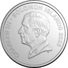 The image is a detailed coin featuring a portrait of Charles Solomon, minted in 2025.AI-generated content may be incorrect.